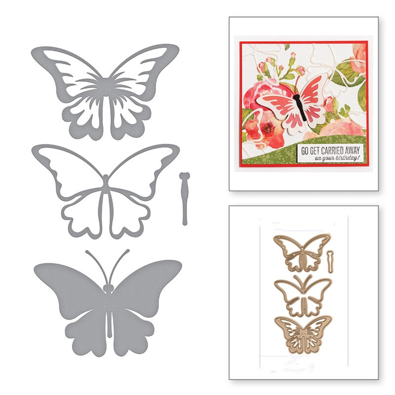 Download Spellbinders Layered Butterfly Metal Cutting Dies Stencils ...