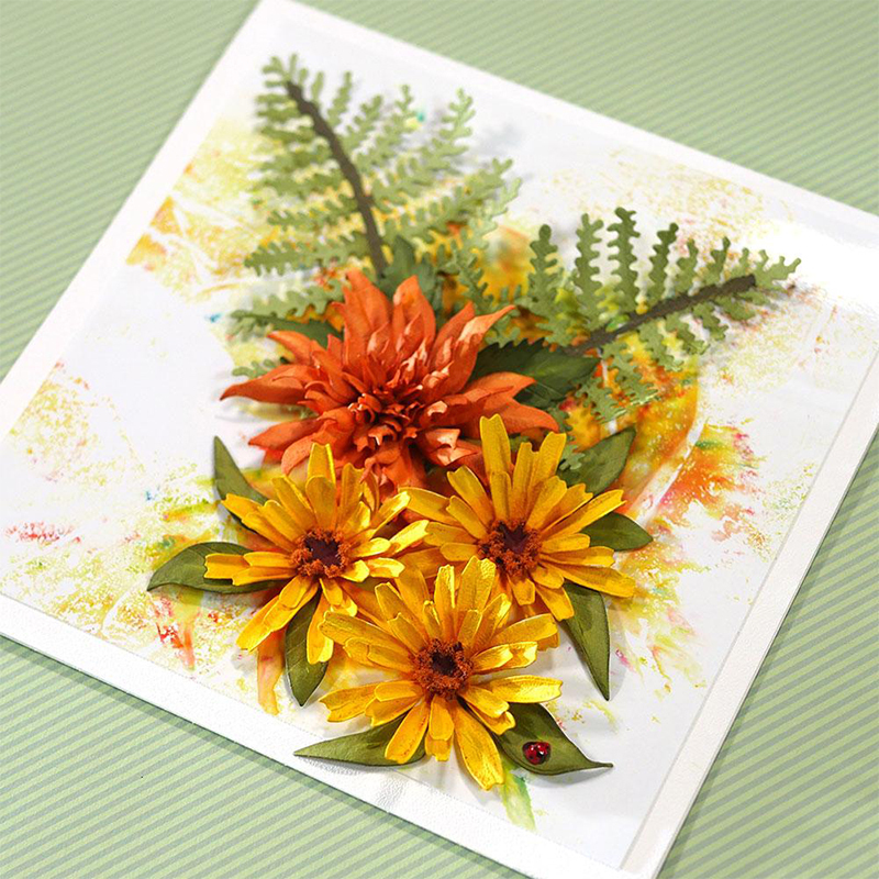 Elisabeth Craft Garden Flower Calendula Metal Cutting Dies For DIY