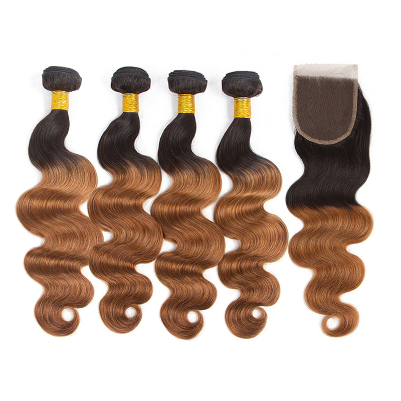 Brazilian Body Wave Ombre Weave Dark Blonde Brazilian Hair Bundles