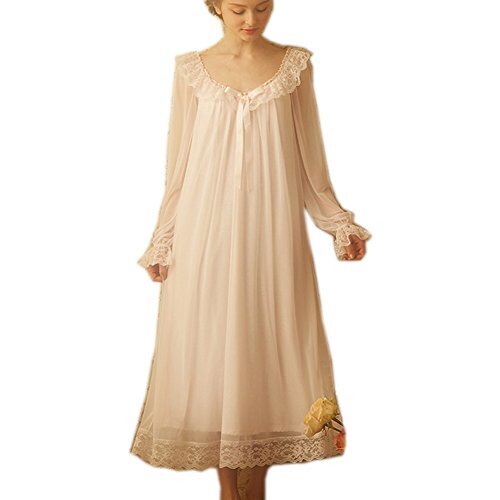 Girls Kids Pajamas Nightdress Long Sleeve Lace Nightwear Cotton Nightgown