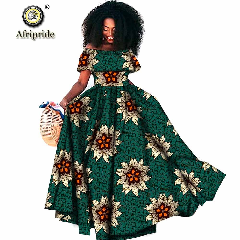 African Dresses For Women Long Wax Print Plus Size 100 Cotton