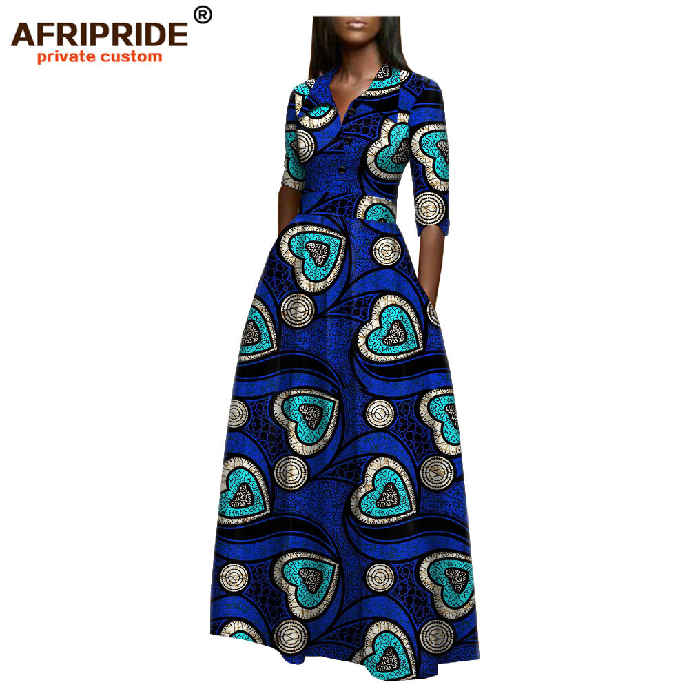 african dresses for women traditional dashiki shirt long sleeve clothes wear floral ankara wax print a1925011