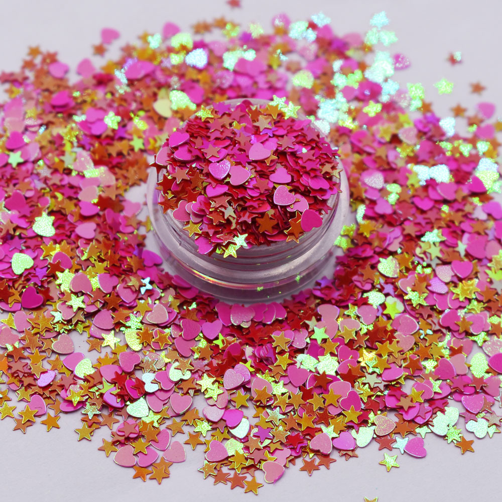 different shapes mixes glitter