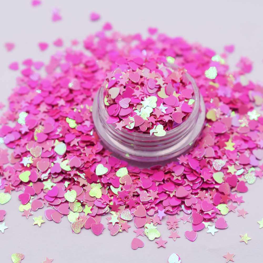 different shapes mixes glitter