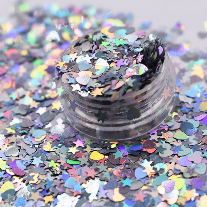 different shapes mixes glitter