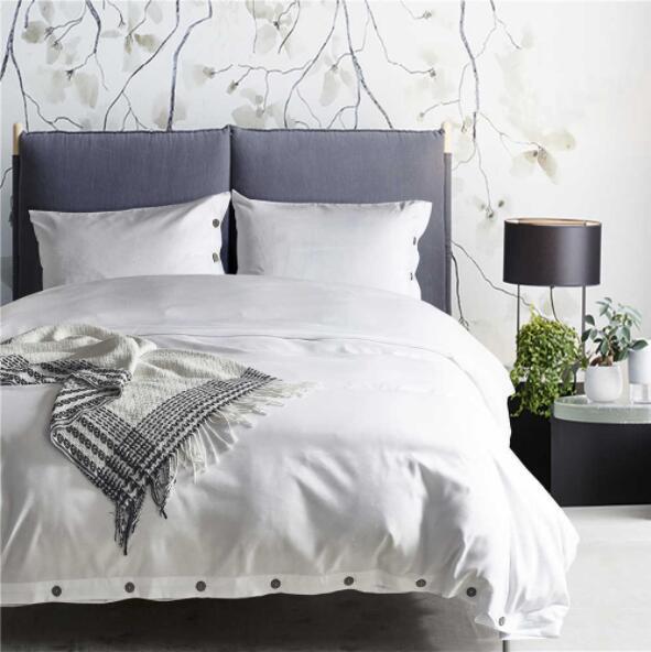 Twin Queen King Size Duvet Cover Set With Button Enclosure