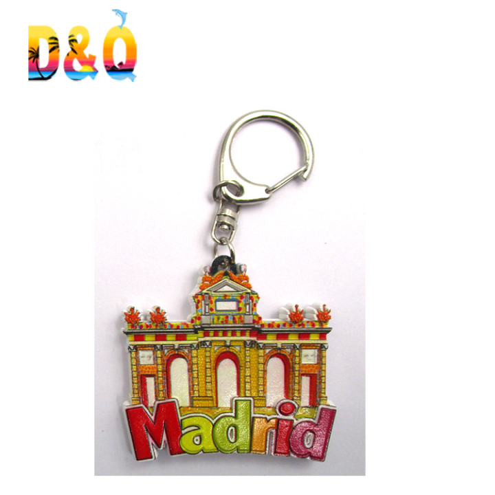 Custom country souvenir resin keychain Spain souvenir keychain