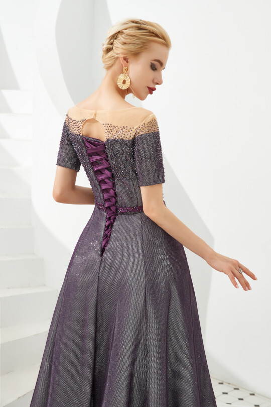 Modest Semi Formal Dresses ALine Brown Long Ball Gown