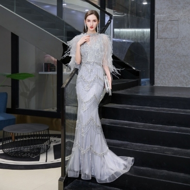 Silver Long Evening Gown with Removable Cape Silver Long Evening Gown with Removable Cape silver long evening gown,spaghetti strap long evening dress,women long eveing gown with beads,sexy long evening gown with removable cape,long eveing dress for 2021
