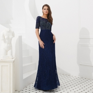 Stylish Half Sleeves Mermaid Navy Blue Formal Dress With Beaded Top Stylish Half Sleeves Mermaid Navy Blue Formal Dress With Beaded Top Stylish Half Sleeves Mermaid Navy Blue Formal Dress,Blue Evening Gown With Sleeves Outlet,Cheap Semi Formal Evening Dress,Best Mermaid Navy Blue Formal Dress
