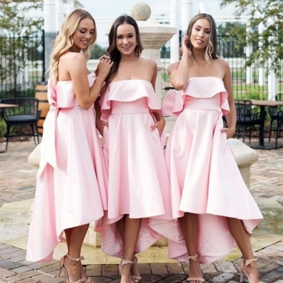 High Low Strapless Pink Bridesmaid Dress with Bow?High Low Strapless Pink Bridesmaid Dress with Bow?high low bridesmaid dress,strapless pink bridesmaid dress,bridesmaid dress with bow,bridesmaid dress 2021,cheap bridesmaid dress