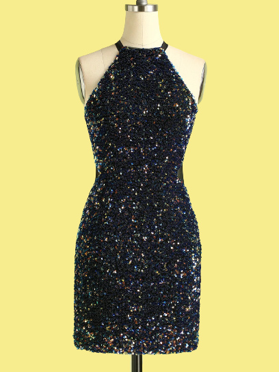Sparkly Crew Neck Black Homecoming Dress Sparkly Crew Neck Black Homecoming Dress cheap homecoming dress,homecoming dress 2020,short party dress,dress with sequins