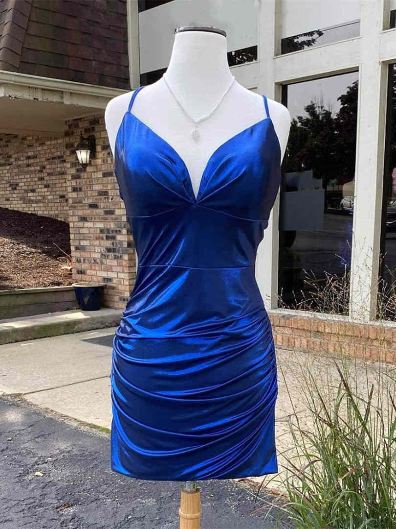 Royal Blue Pleated Tight Homecoming Dress Royal Blue Pleated Tight Homecoming Dress cheap homecoming dress,homecoming dress 2020,short party dress,pleated dress,royal blue short dress