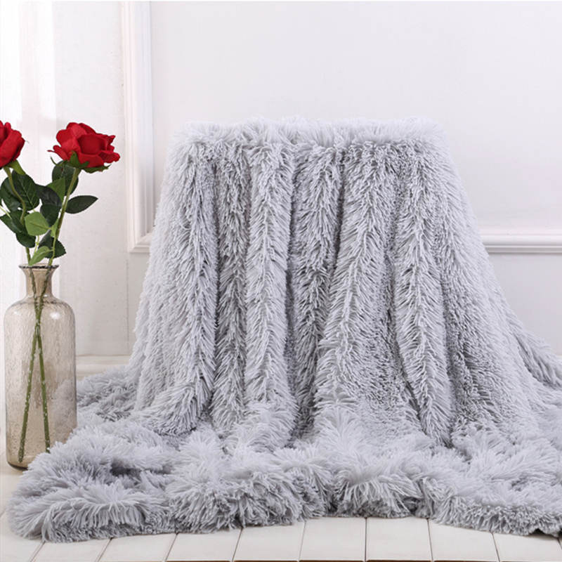 Shaggy Soft Throw Light Grey Fur Blanket  Shaggy Soft Throw Light Grey Fur Blanket  fashion blanket,bed blanket,Faux Fur Blanket