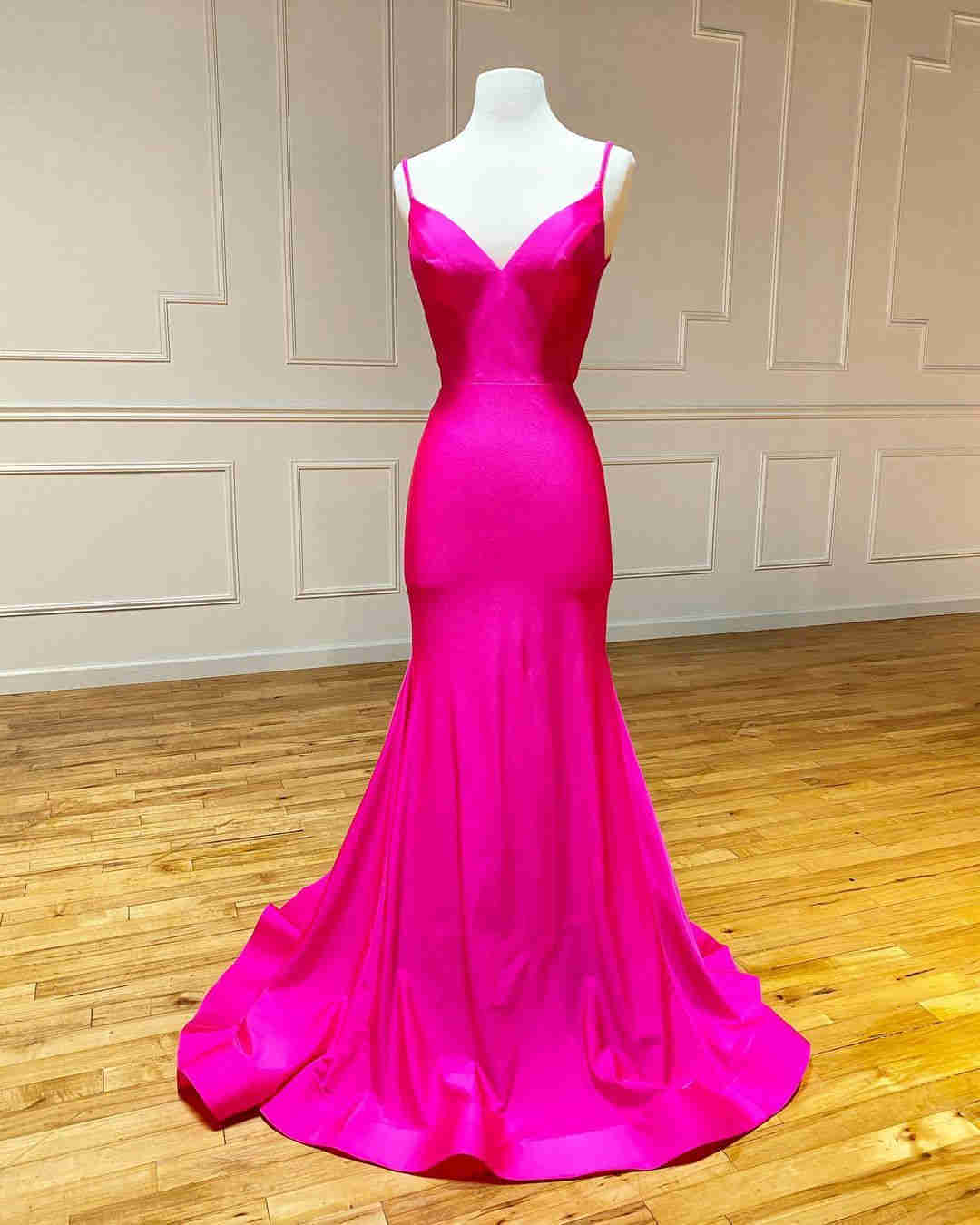 Simple Spaghtti Straps Hot Pink Long Prom Dress Simple Spaghtti Straps Hot Pink Long Prom Dress long dress,cheap dress,evening dress,bridal dress,prom dress 2021