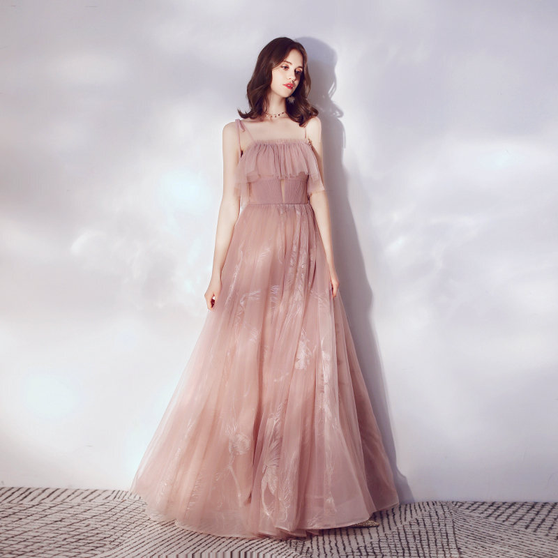 Elegant Spaghetti Straps Dusty Pink Formal Dress Elegant Spaghetti Straps Dusty Pink Formal Dress long dress,cheap dress,evening dress,bridal dress,prom dress 2021