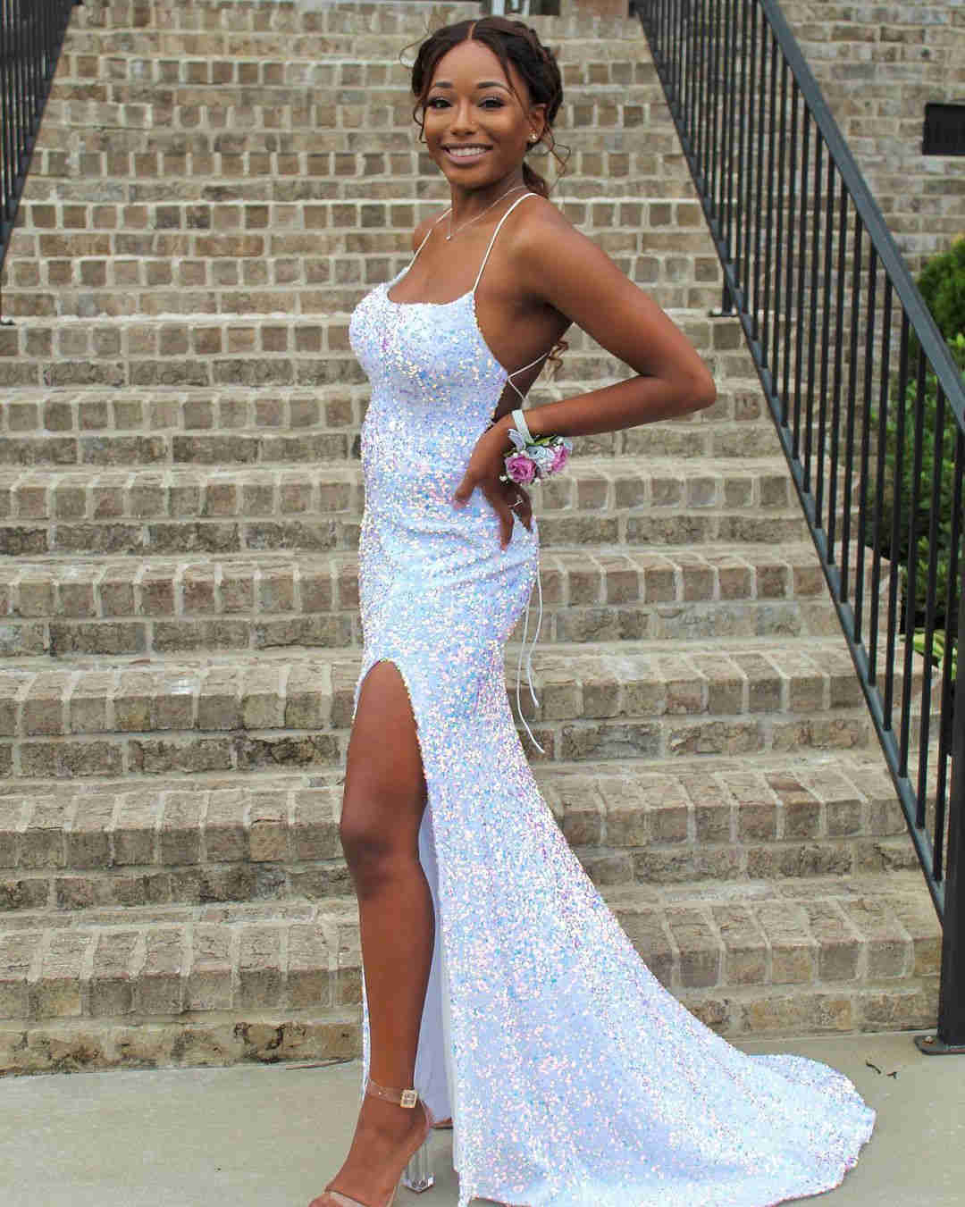 Mermaid Sequined Long Prom Dress with Slit?Mermaid Sequined Long Prom Dress with Slit?long dress,cheap dress,evening dress,bridal dress,prom dress 2021