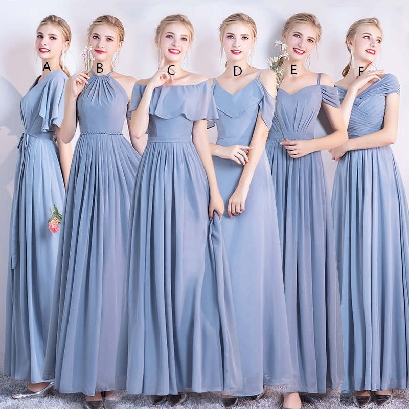 A-Line Pleated Blue Mismatched Bridesmaid Dress?A-Line Pleated Blue Mismatched Bridesmaid Dress?long dress,cheap dress,evening dress,bridal dress,prom dress 2021