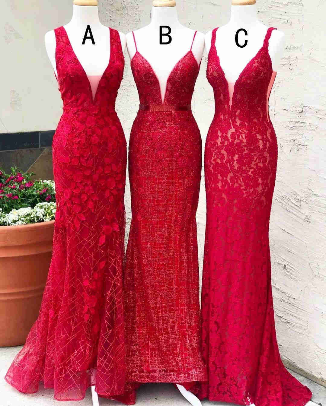 Classic V-Neck Red Lace Long Prom Dress?Classic V-Neck Red Lace Long Prom Dress?long dress,cheap dress,evening dress,bridal dress,prom dress 2021