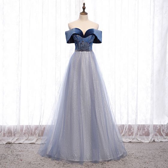 Elehgant Off the Shoulder Beaded Blue Formal Dress?Elehgant Off the Shoulder Beaded Blue Formal Dress?long dress,cheap dress,evening dress,bridal dress,prom dress 2021