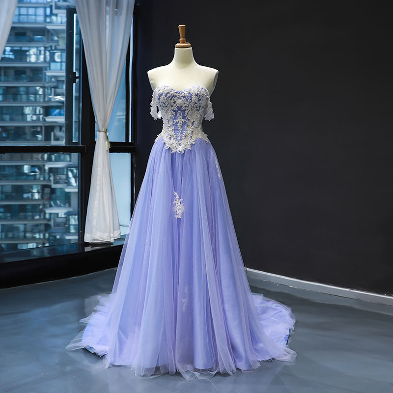 Off the Shoulder Lavender Formal Dress with Appliques Off the Shoulder Lavender Formal Dress with Appliques long dress,cheap dress,evening dress,bridal dress,prom dress 2021