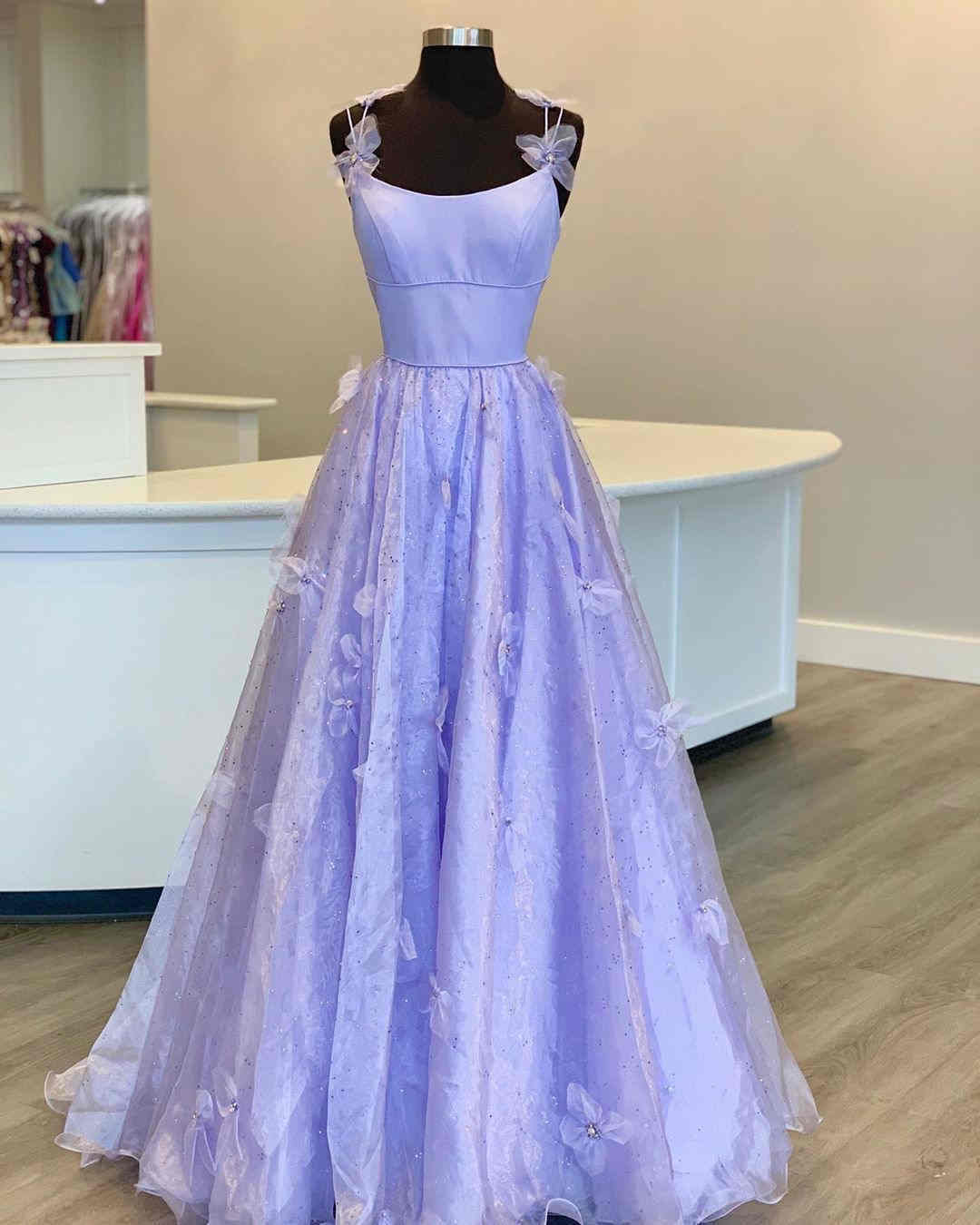 A-Line Spaghetti Straps Lavender Floral Prom Dress?A-Line Spaghetti Straps Lavender Floral Prom Dress?long dress,cheap dress,evening dress,bridal dress,prom dress 2021