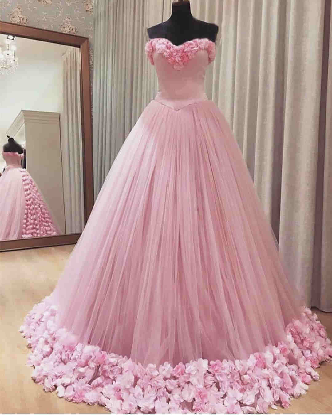 Sweetheart A-Line Pink Long Prom Dress with Flowers?Sweetheart A-Line Pink Long Prom Dress with Flowers?long dress,cheap dress,evening dress,bridal dress,prom dress 2021