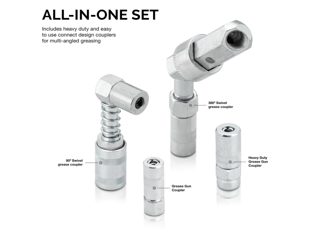 Durable Grease Gun Lubrication Accessory Kit 11pc