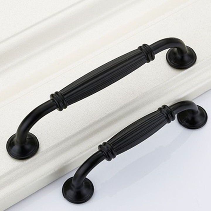 Hot sale black cabinet handles and knobs cabinet dresser pull 96mm kitchen cupboard handle arched handle  chrome dresser pull  
