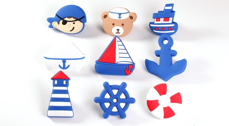 Free shipping 5pcs  Cartoon Soft Rubber Cabinet Handles Nautical Series Knobs Style Children Room Drawer Door Pulls Furniture Hardware  