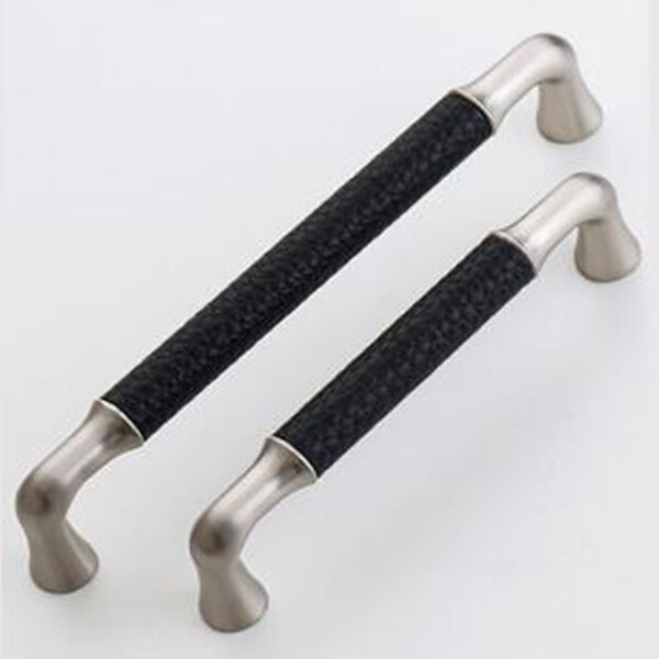  2pcs free shipping hollow design Furniture Handle aluminum Kitchen Cabinets Pulls cupboard leather handle