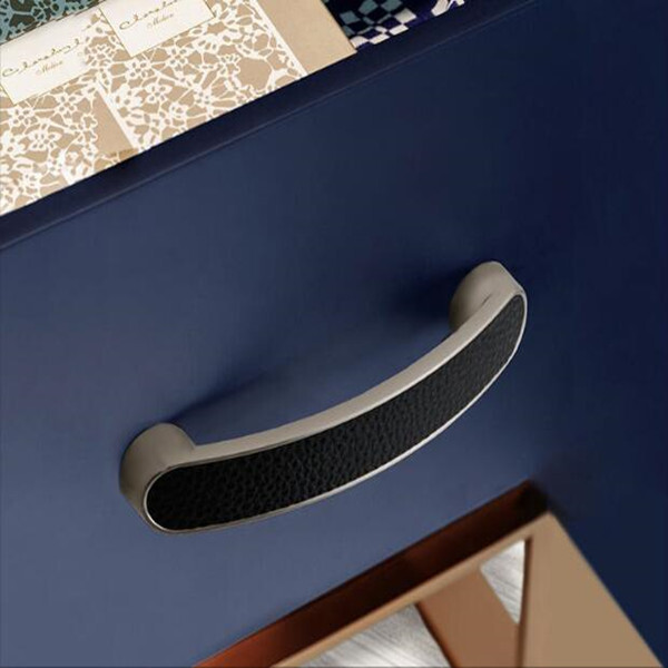  2pcs free shipping hollow design Furniture Handle aluminum Kitchen Cabinets Pulls cupboard leather handle