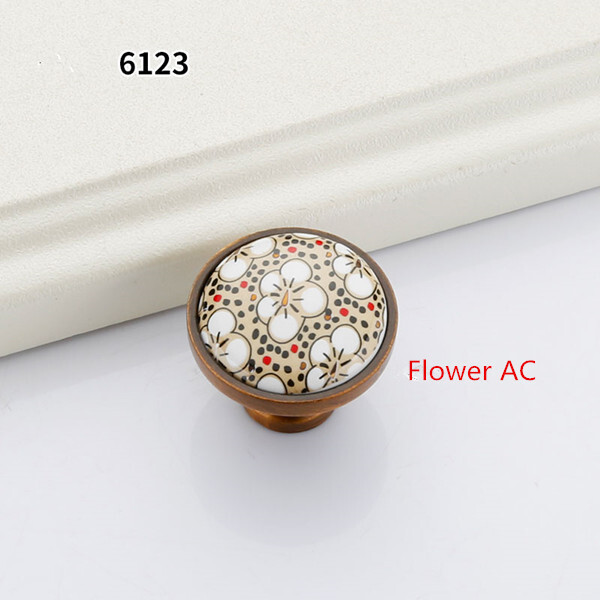 Blue porcelain handle Mediterranean ceramic cabinet door handle Shell knob  love wardrobe drawer single hole small handle  
