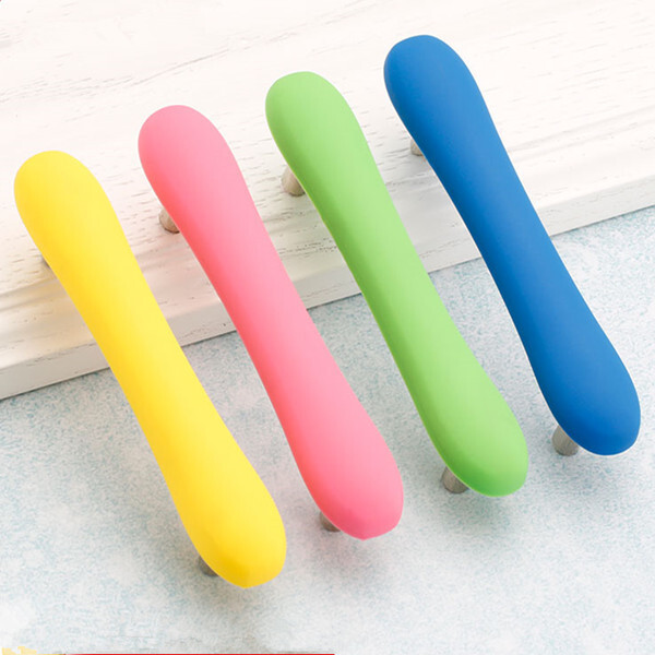  2pcs free shipping pinks quare knob rubber Handle Matte yellow moon children furniture Pulls cupboard kids bedroom furniture handle 128mm cup shell handle