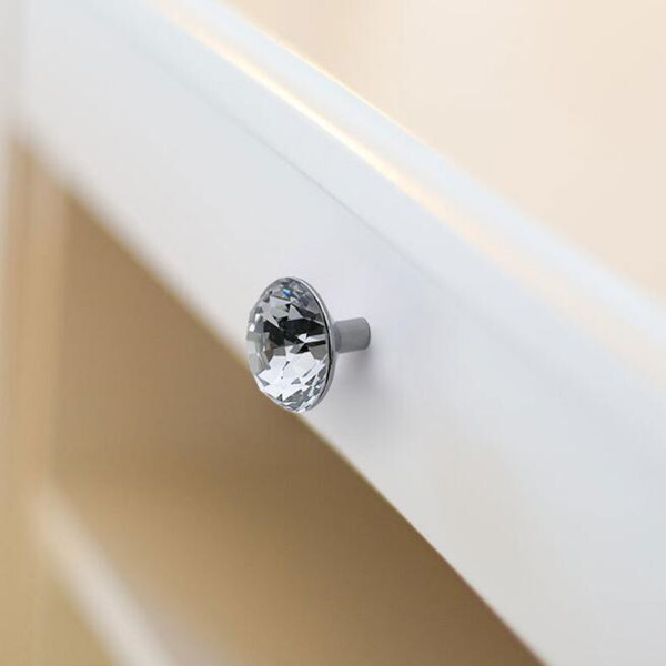 chrome knob Crystal Glass Knobs Cupboard Pulls Drawer Knobs Kitchen Cabinet decorative