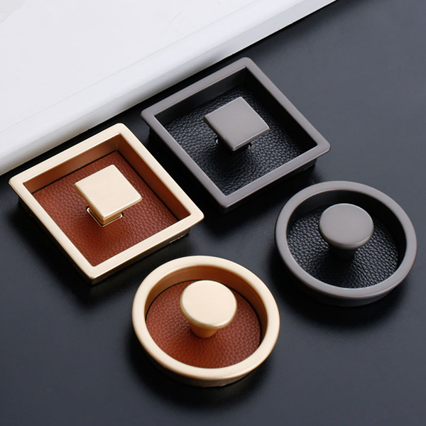 2pcs free shipping round hidden knob new design leather Cupboard Pulls conceal  Drawer Knobs Kitchen Cabinet Handles Furniture Handle Hardware-in Cabinet Pulls from Home Improvement on Aliexpress.com | Alibaba Group  
