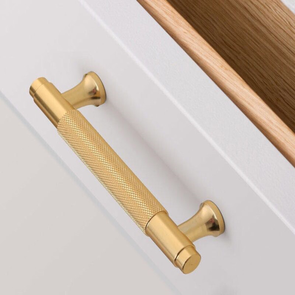 gold Knurled  128mm gold kitchen cabinet handles factory,durable north european cupboard pulls,128mm knurled brass drawer knobs,128mm gold kitchen cabinet handles