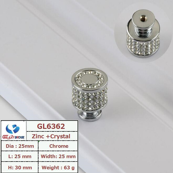 69g crystal knob wardrobe door Handle and Knob