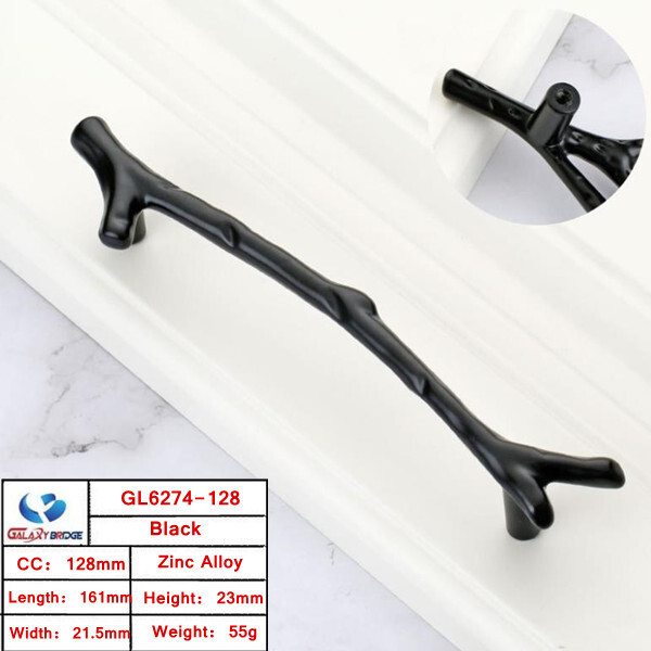 2pcs free shipping  96mm forest design furniture handle 64mm fashion dresser Handle Matte black Kitchen Cabinets Pulls cupboard 128mm cup shell handle  