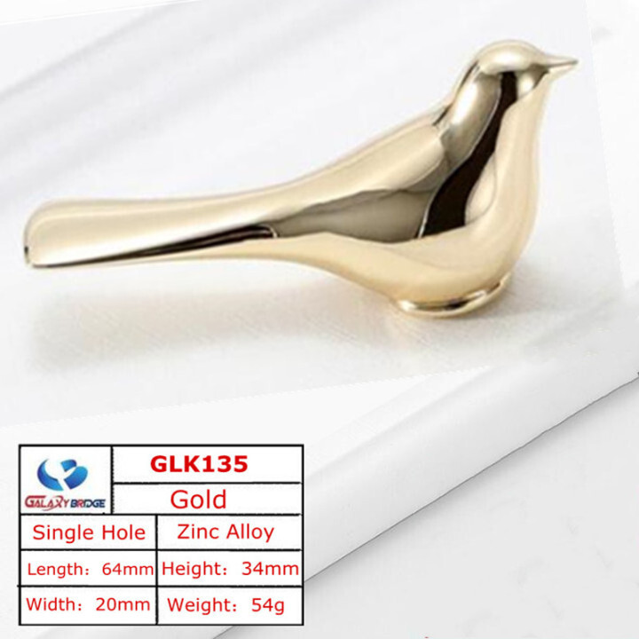 Single hole decorative cabinet handle Golden simple cabinet door handle Bird door handle hardware accessories Colorful knobs  