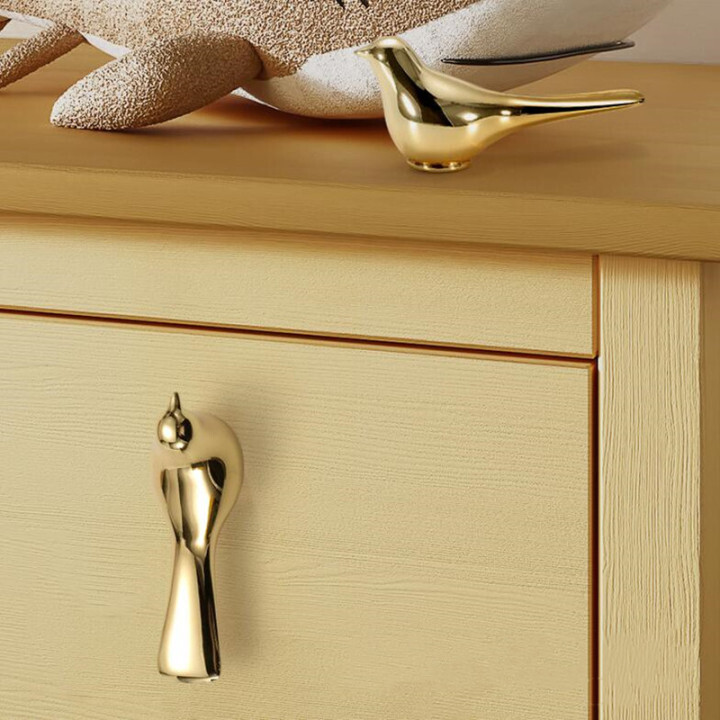 Single hole decorative cabinet handle Golden simple cabinet door handle Bird door handle hardware accessories Colorful knobs  