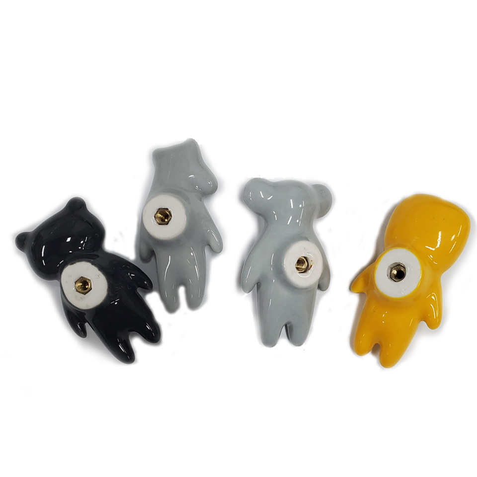 Cartoon animal  design Delicate China Ceramic Drawer Cupboard Handles and knobs for kids  
