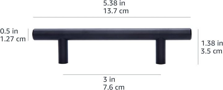 Amazon Basics Euro Bar 橱柜把手(直径 1.27 厘米),长 13.72 厘米(孔中心为 7.62 厘米),金香槟色,25 件装  