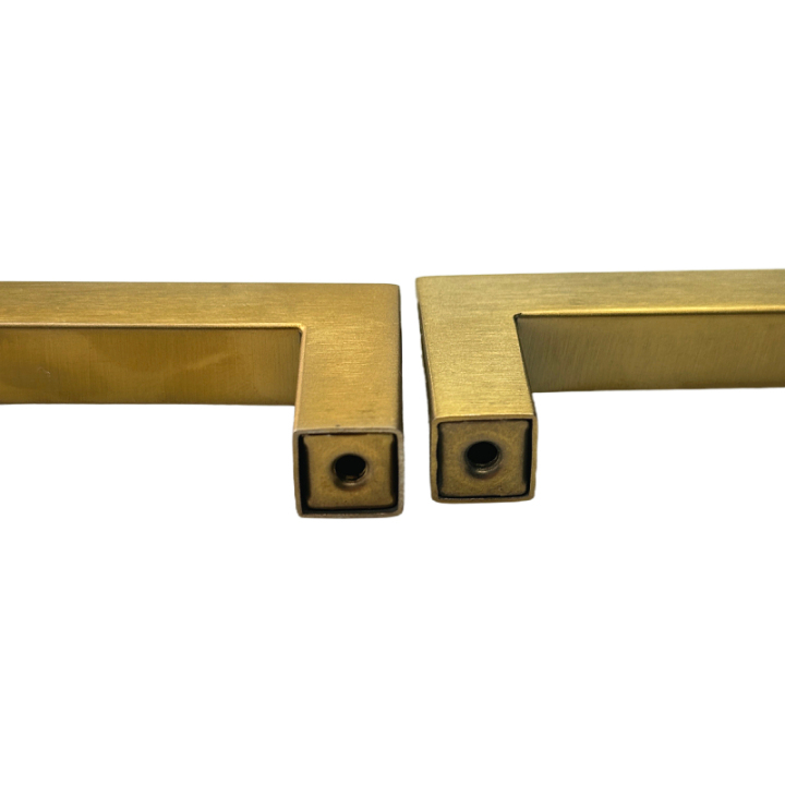 Brushed Gold  201 Stainless Steel Square Design Cabinet D Handles  Brushed Stainless Steel Square Design Cabinet D Handles Silver Dresser Knobs,Candy Box Pulls,Stoarge Cabinet Handles