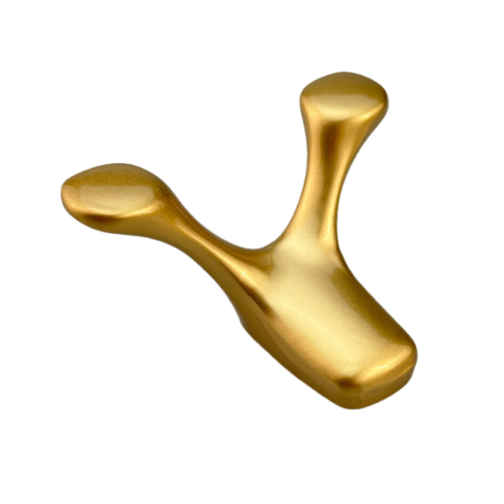 Brushed Brass Robe Hook For Cloths Furniture Hardware Accessories Brushed Brass Cloth Hook| Bag Holder Coffee|Wall Mounted Cap Holder D Handles For Kitchen Cabinet,Baseball Round Knob Wardrobe Pulls,North European Cloth Hooks,Aluminum Satin Gold Bag Holder