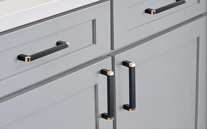 American design Black Furniture Handle aluminum Kitchen Cabinets Pulls  Gold cupboard  handle   