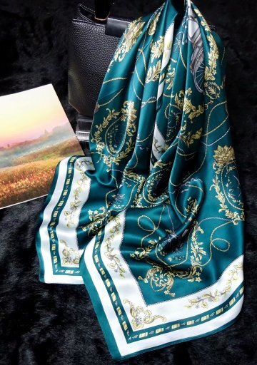 Fashion style hand rolled hem silk scarf 90x90 