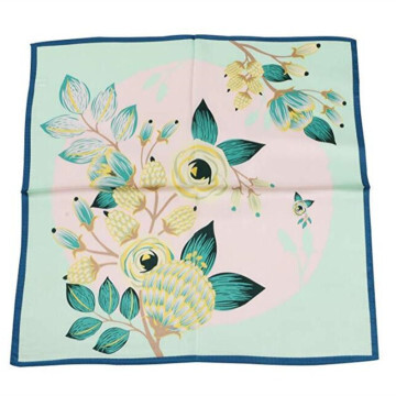 100% Silk delicate Scarf Neckerchief Small Square Print Scarves Women