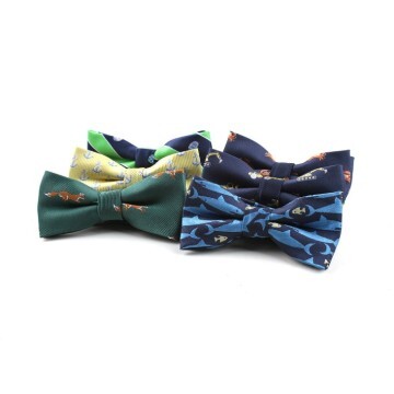 Jacquard polyester customized little animal pattern bow tie