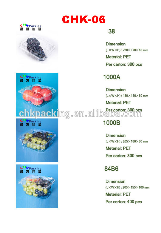 CHK Packing high quality heart shape 125g 250g clear clamshell for blueberry,fresh fruit blister packaging box 